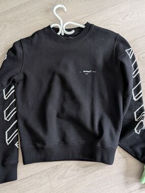 Off-White Men’s Black Graphic Crewneck Sweater